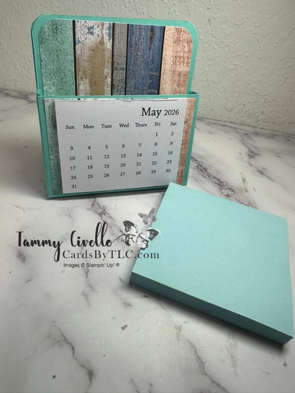 Hand Crafted Desk Calendar & Post-It Note Holder - Hand Crafted By Me - Picture 3 of 3